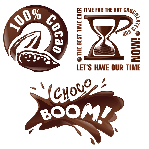 Creative chocolate logos vector set 02 free download