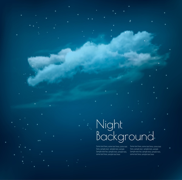 Night sky background with clouds vector free download