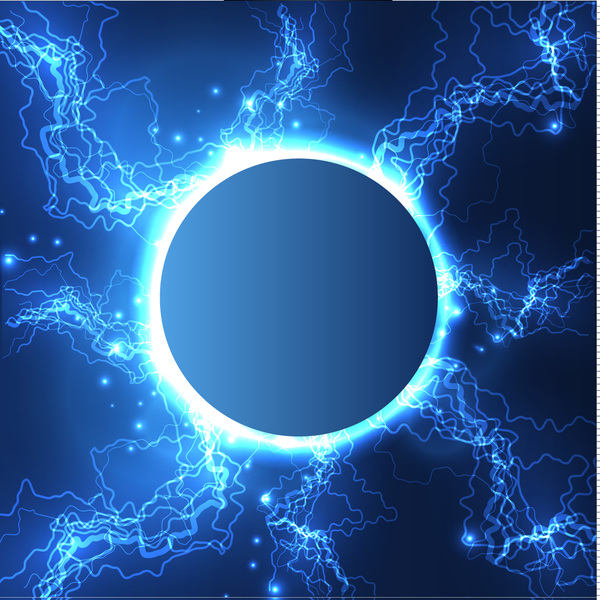 lightning with round frame vector background free download