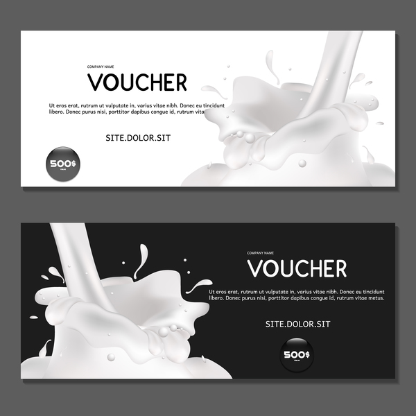 Milk voucher template vector material free download