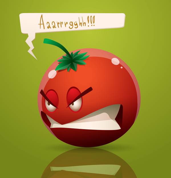 Angry cartoon tomato vector free download