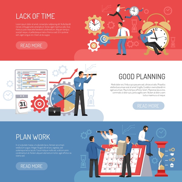 Planning schedule banners vector free download