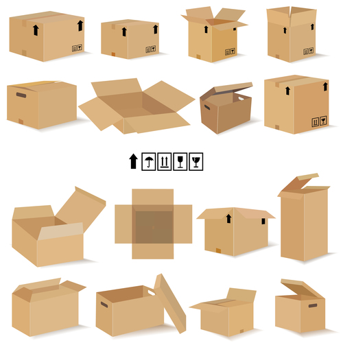 Cardboard box packaging template vector 02 free download