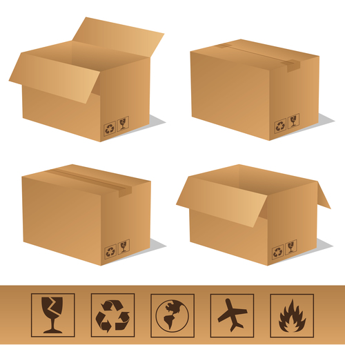 Cardboard box packaging template vector 06 free download