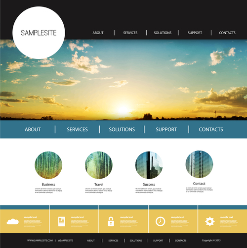 Modern city website vector template free download