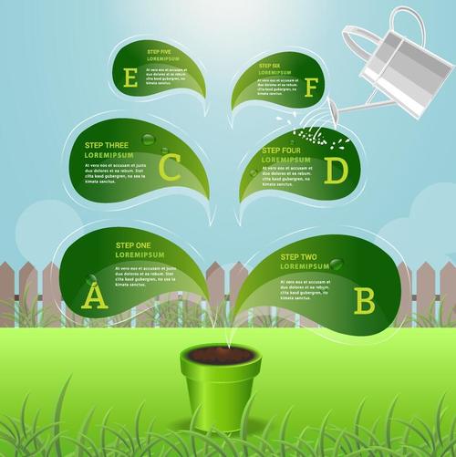Plant growth infographic template vector free download