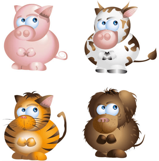 Cartoon Animals Mix vector free download