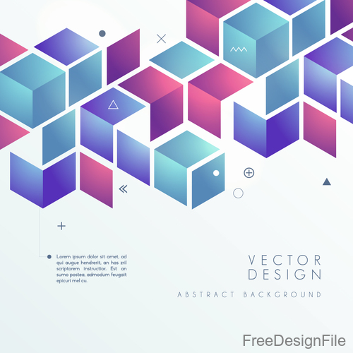 Geometric block abstract background vector free download