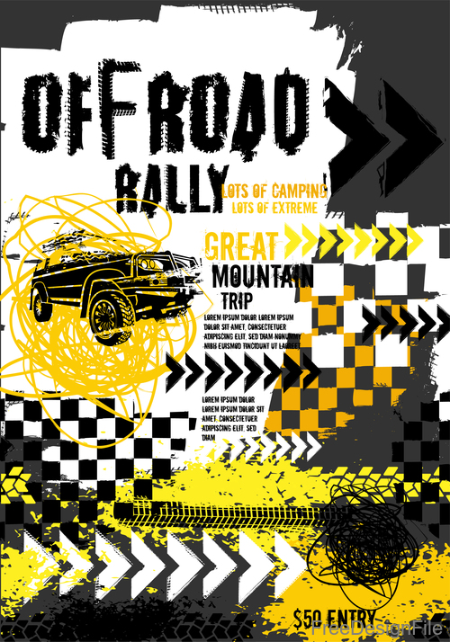 Off Road Rally Poster template vector free download