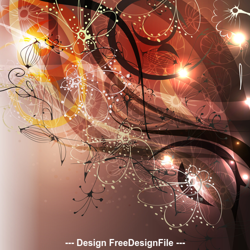 Abstract flower and bright light background vector free download