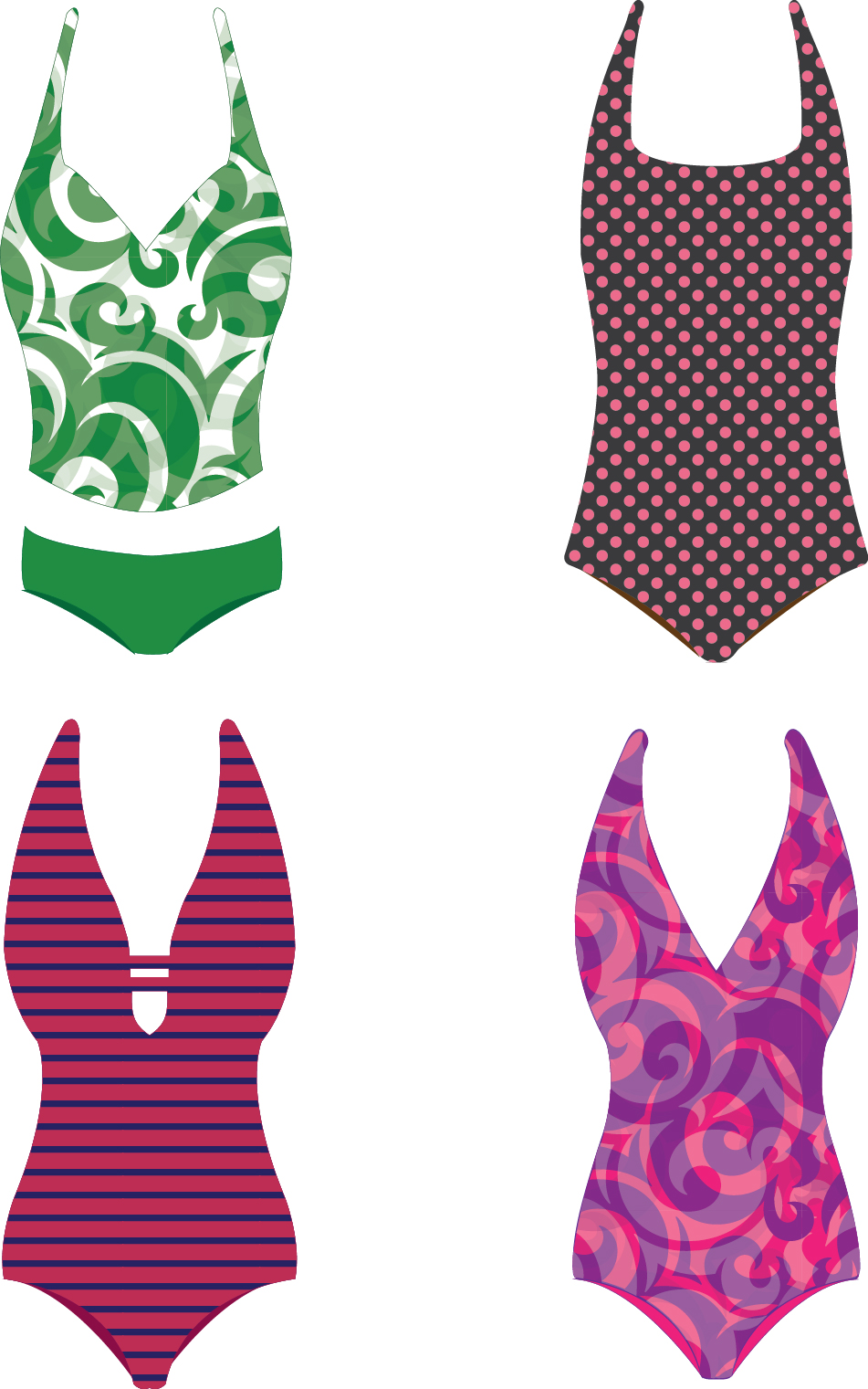 Women Swimsuits & Bikinis vector free download