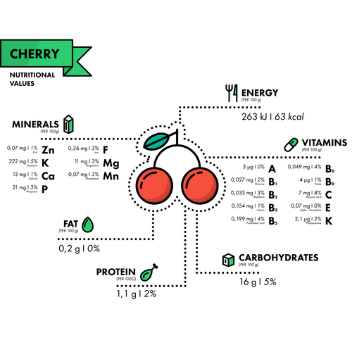 Cherry nutritional Information vector free download