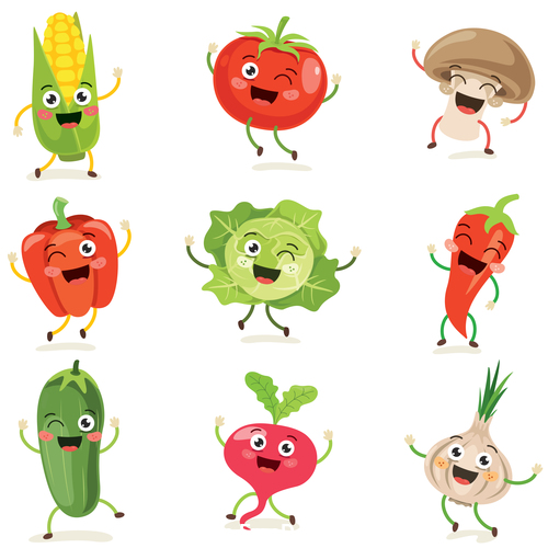 Cute vegetable emoji vector free download