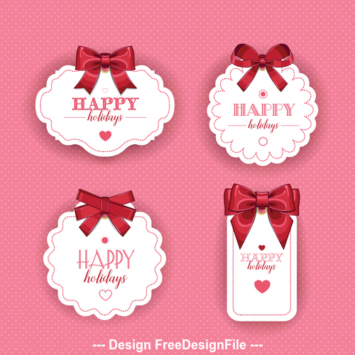 Exquisite gift tag vector free download
