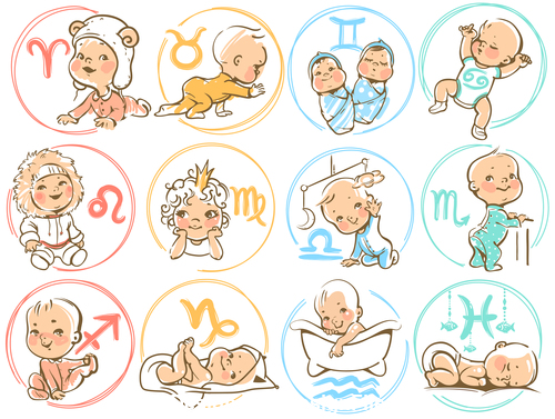 Zodiac Sign Baby vector free download