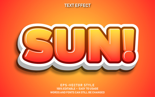 SUN editable font ffecte text vector free download