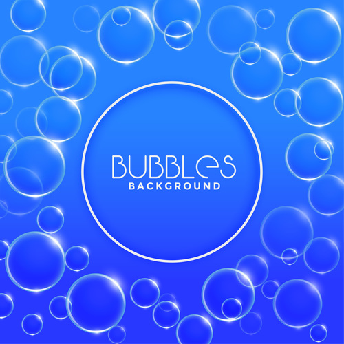 Blue bubbles background vector free download
