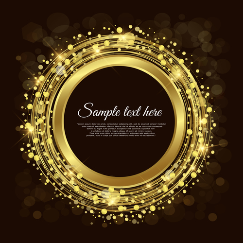Gold round frames vector free download
