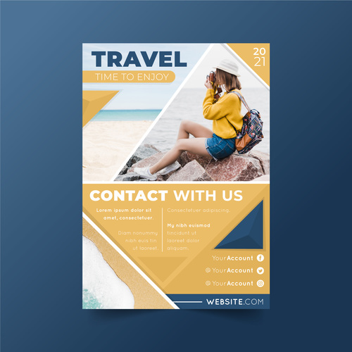 Travel flyer vector free download