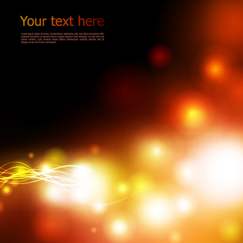 Golden blurred light dots background vector free download