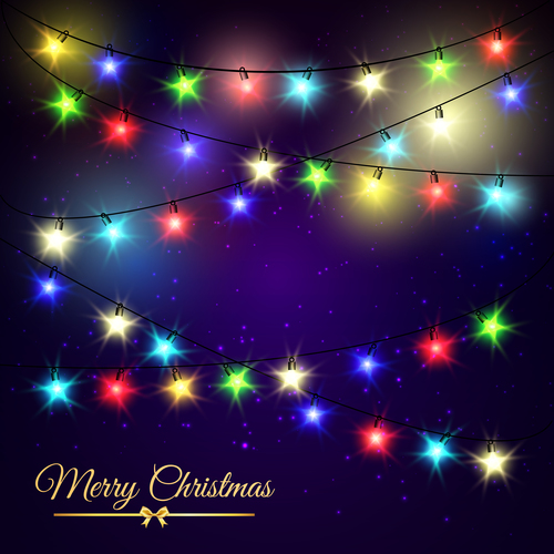 Shiny christmas lights vector free download
