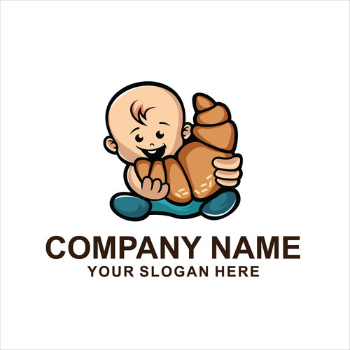 Cute baby logo vector free download