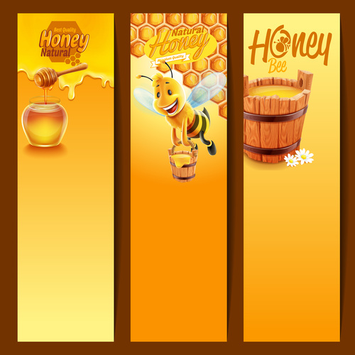 Honey background banner vector free download