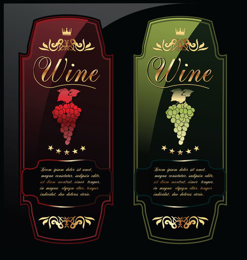 Good quality wine labels vector free download