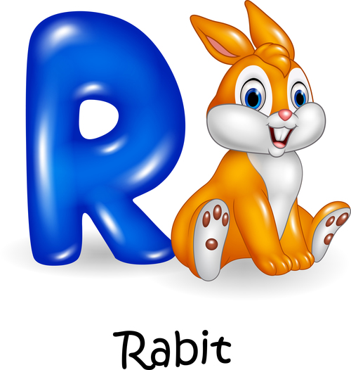 Rabbit and alphabet vector free download