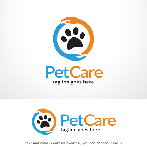 Pet care design logo vector free download
