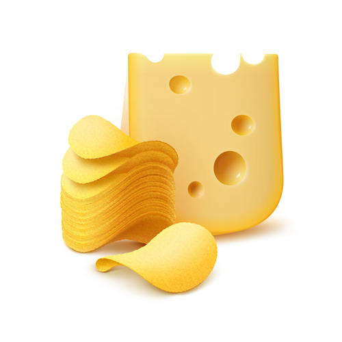 Potato chips and cheese vector free download