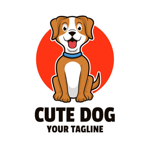 Cute dog logo vector free download