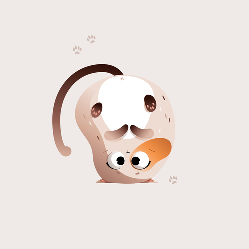 Handstand cat cartoon vector free download