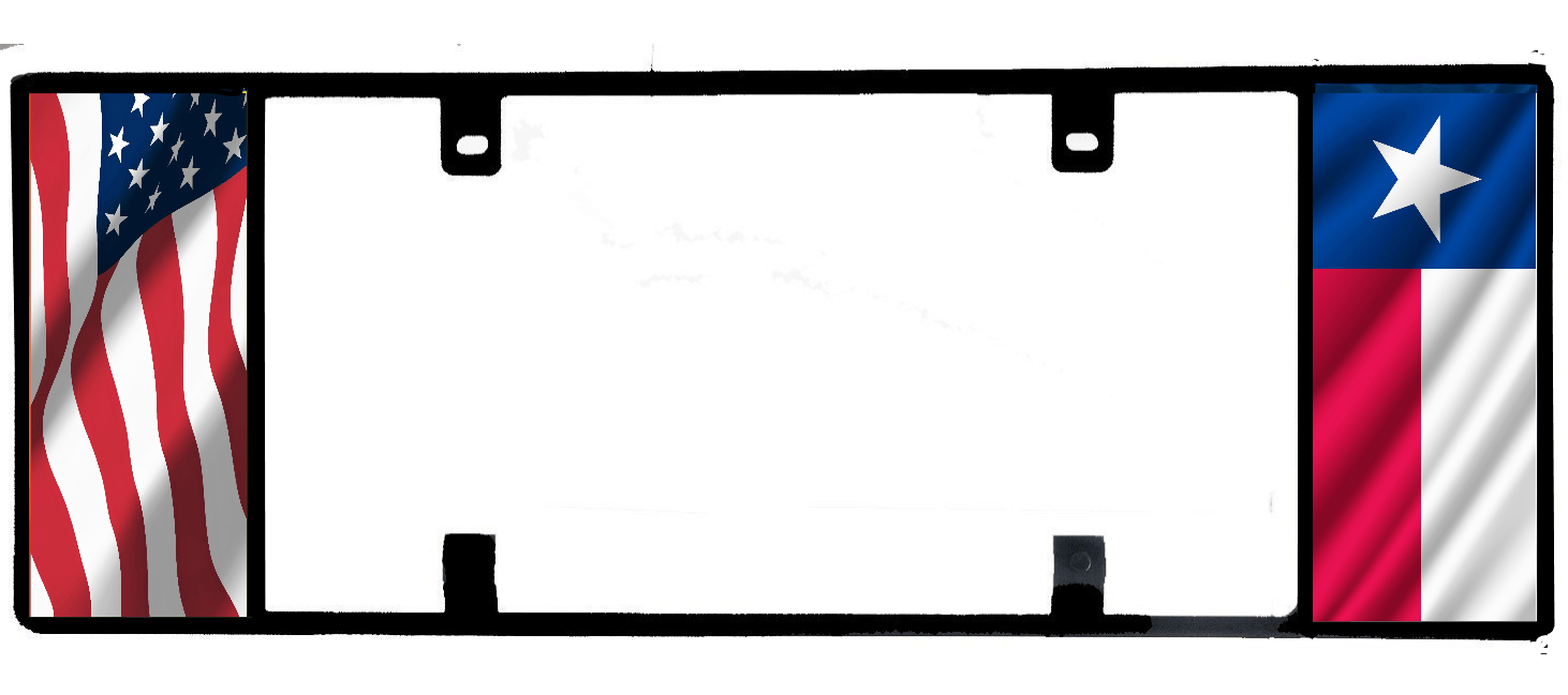 Texas State & USA Flag License Plate Frame Freedom Flag Frames