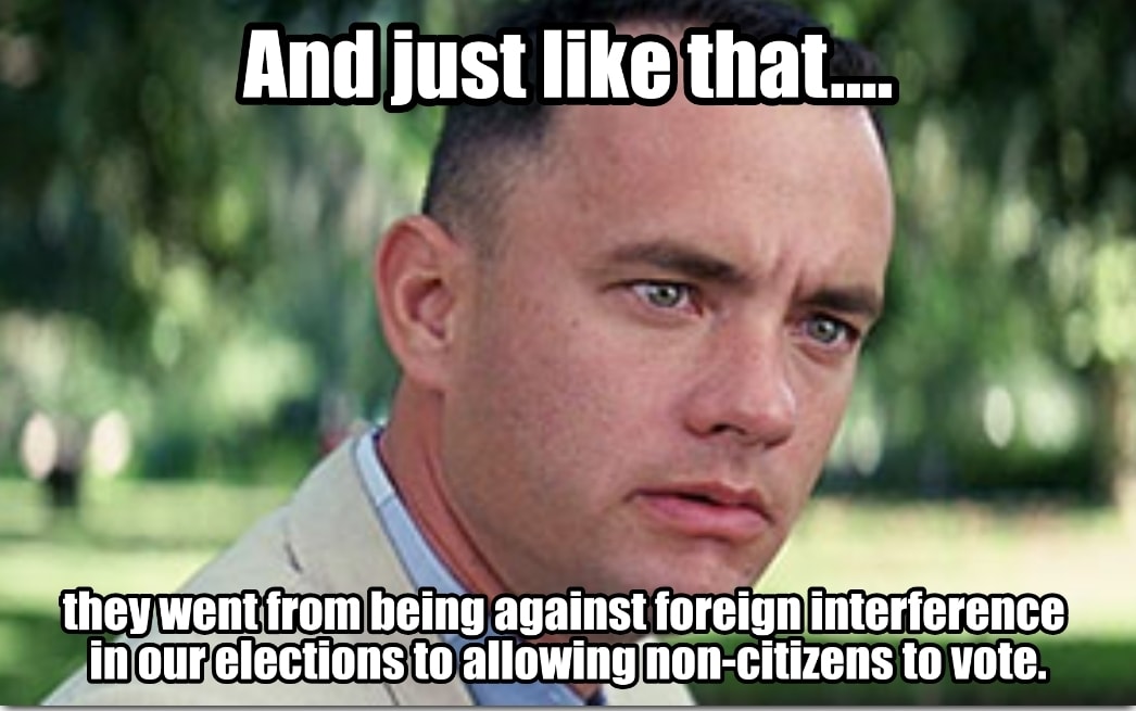 From being against foreign interference in our elections to allowing