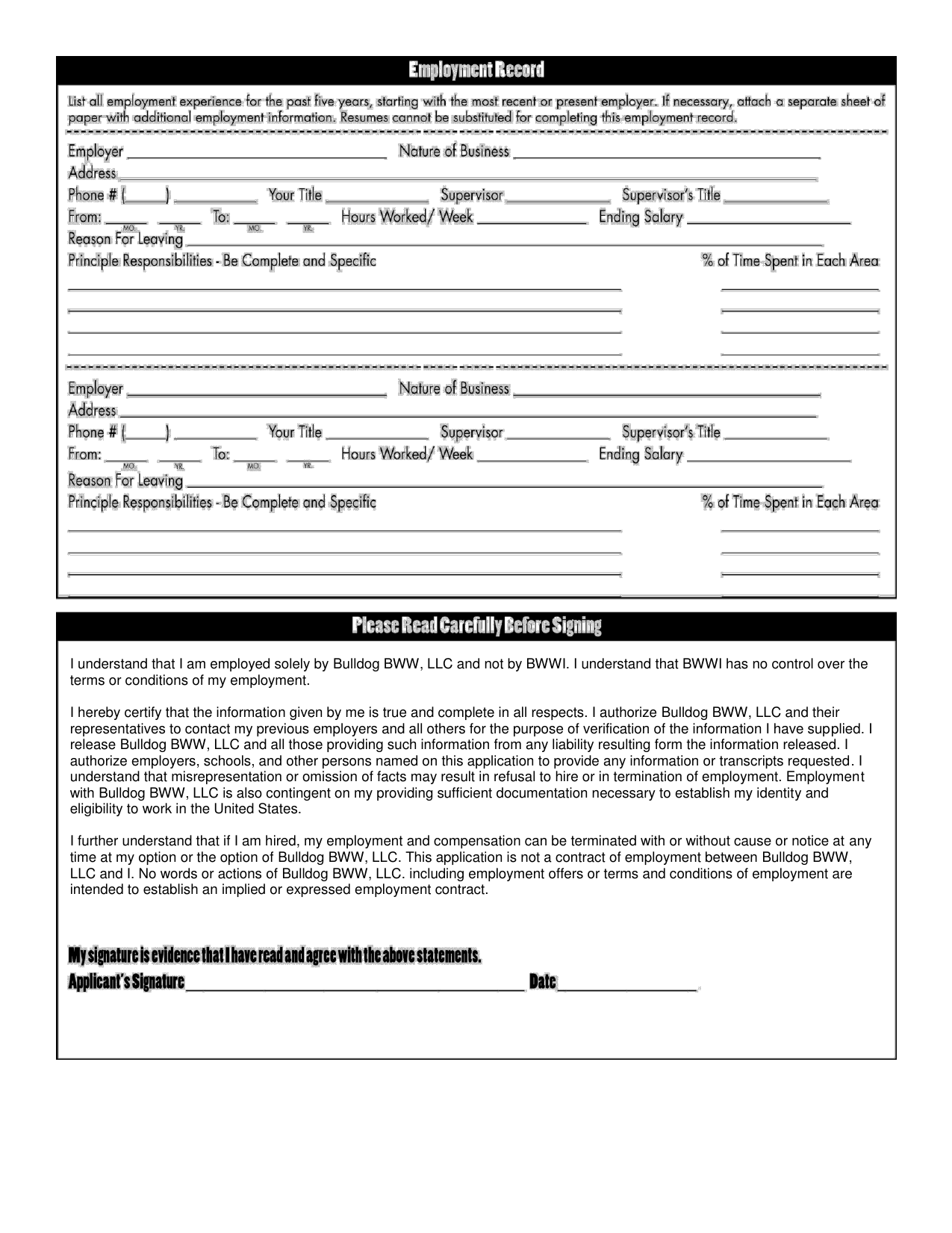 Download Buffalo Wild Wings Job Application Form Careers PDF