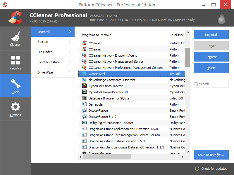 CCleaner Filehippo latest version free download for