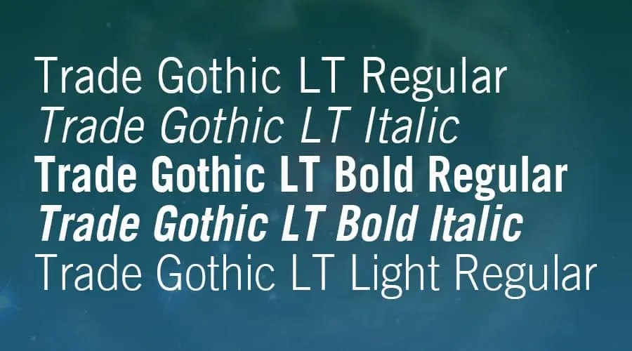 Trade Gothic Font Free Fonts Vault