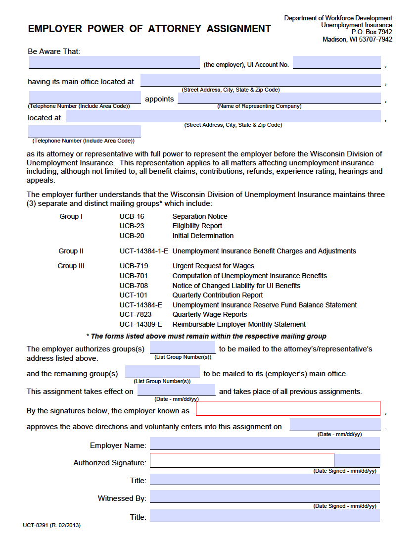 Free Wisconsin Tax Power of Attorney Form PDF