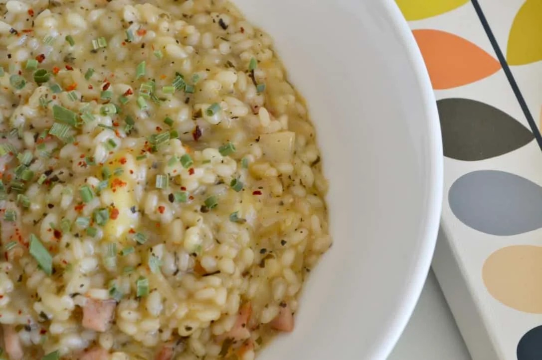Cheese, Onion & Bacon Risotto (Gluten Free, Dairy Free)
