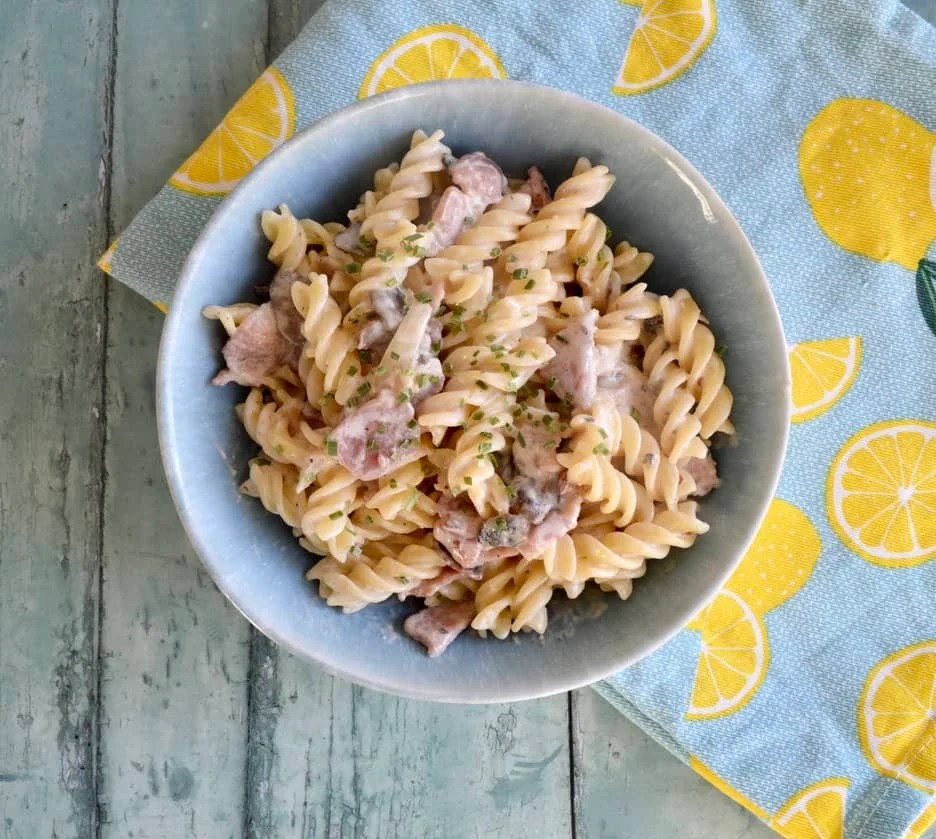 Pancetta, Garlic & Mushroom Pasta (Gluten Free, Dairy Free)