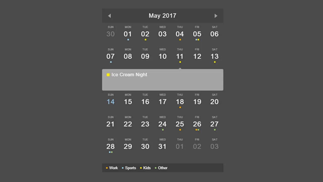41 Pure CSS Calendar Examples