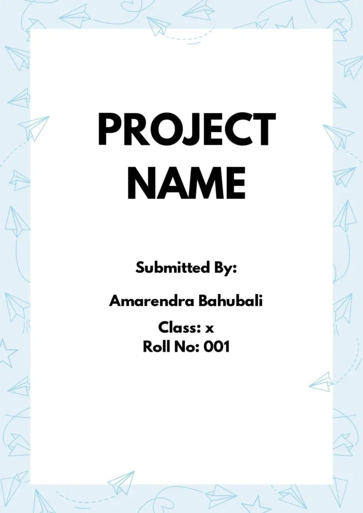 Free Front Page Designs For Assignments And Projects [Download MS Word