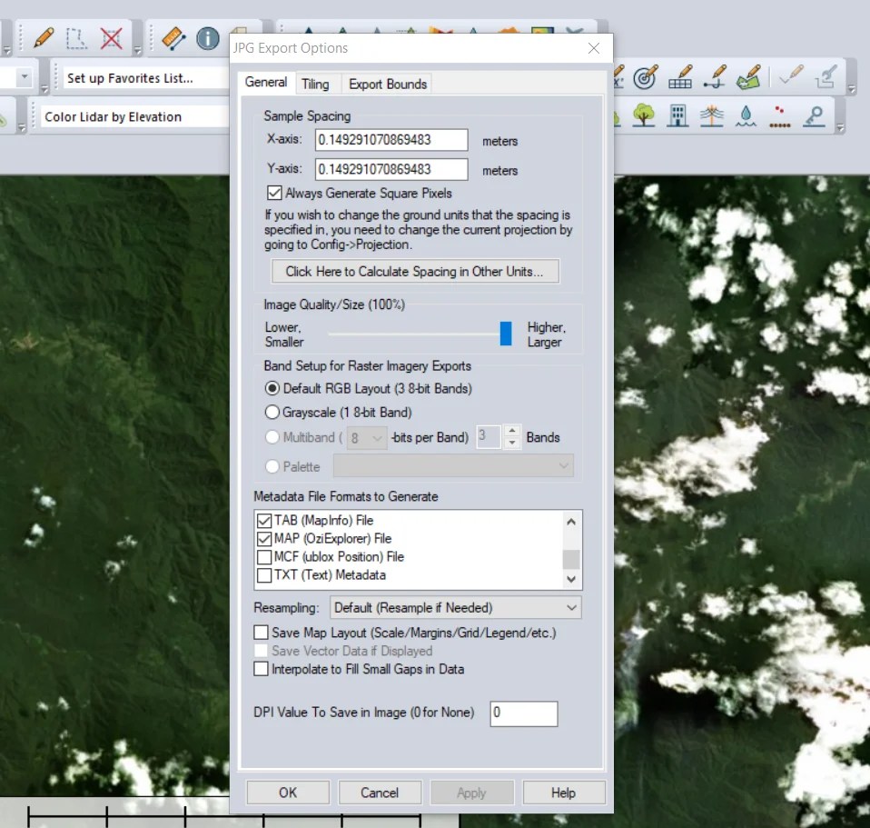jpg export global mapper GIS Tutorial