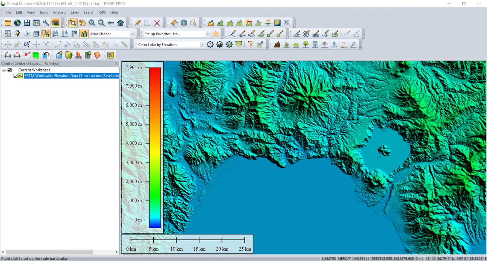 How to generate contours from Online SRTM data on Global Mapper GIS