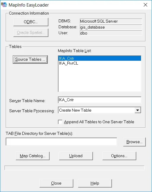 export mapinfo tables to sql server GIS Tutorial
