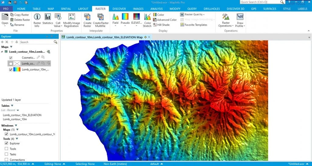 How to Create Raster from Contour File in Mapinfo Pro GIS Tutorial