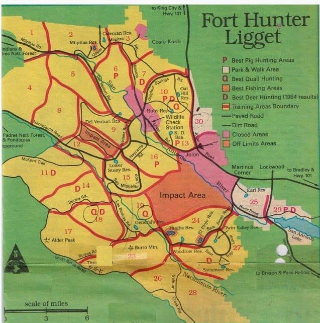 Fort Hunter Liggett best areas Pig Hunting,Turkey,DeerDove,Map where to