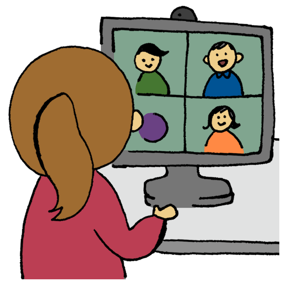 web会議をする女性のフリーイラスト フリーイラスト・クラシック（フリクラ）