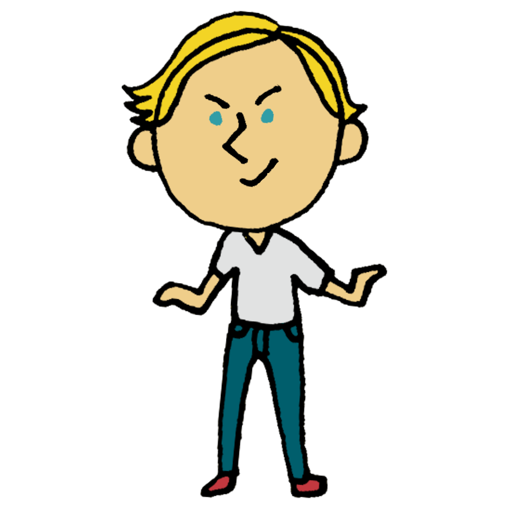 目が青く髪の毛が金色の外国人の男性のフリーイラスト フリーイラスト・クラシック（フリクラ）